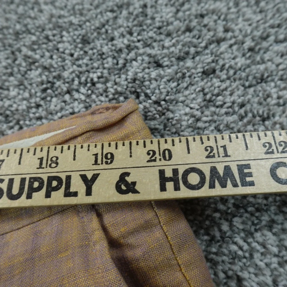 Inserch Pants Mens 40 Beige Orange Linen Pleated Trouser Dress Slacks Cuffed USA